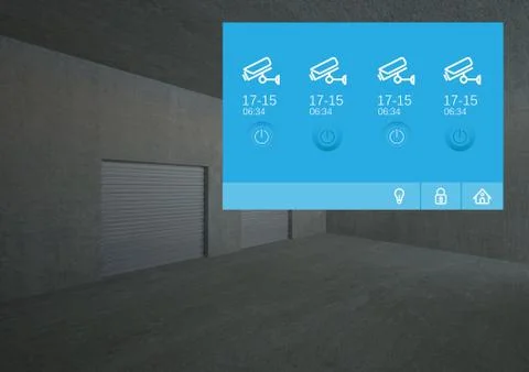 Security camera garage App Interface Stock Illustration