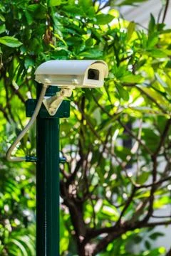 Security Camera in the Garden, CCTV Camera Stock Photos