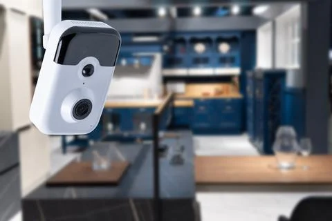 Security camera high tech smart home security technology. copy space. Stock Photos