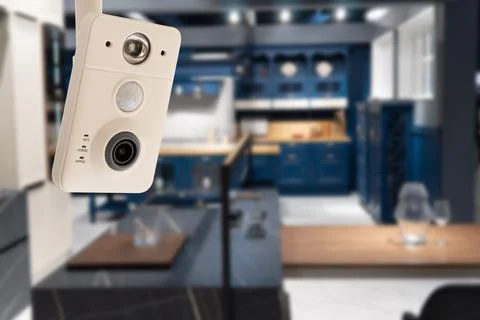 Security camera high tech smart home security technology. copy space. Stock Photos