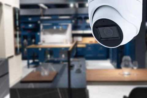 Security camera high tech smart home security technology. copy space. Stock Photos