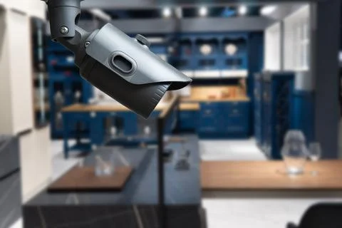 Security camera high tech smart home security technology. copy space. Stock Photos