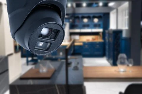 Security camera high tech smart home security technology. copy space. Stock Photos