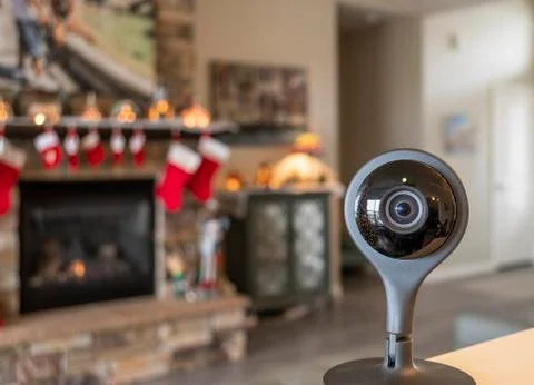Security Camera in home at holidays Stock Photos