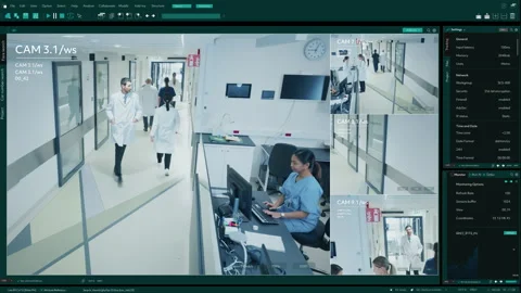 Security Camera in Hospital Hallway Stock Footage 300991344
