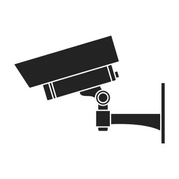 Security camera icon in black style isolated on white background. Museum symbol Stock Illustration