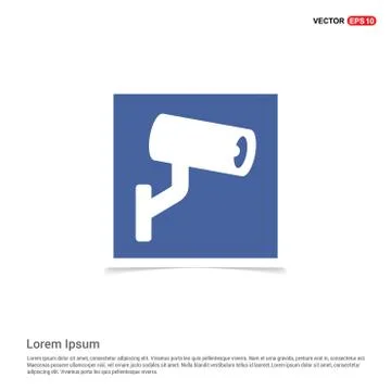Security camera icon - Blue photo Frame Stock Illustration