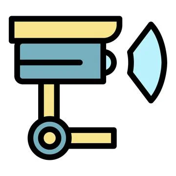 Security camera icon color outline vector Illustrazione stock