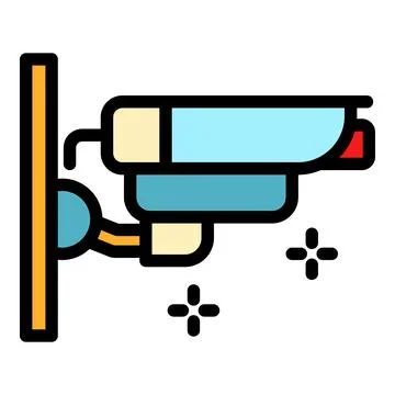 Security camera icon color outline vector Illustrazione stock