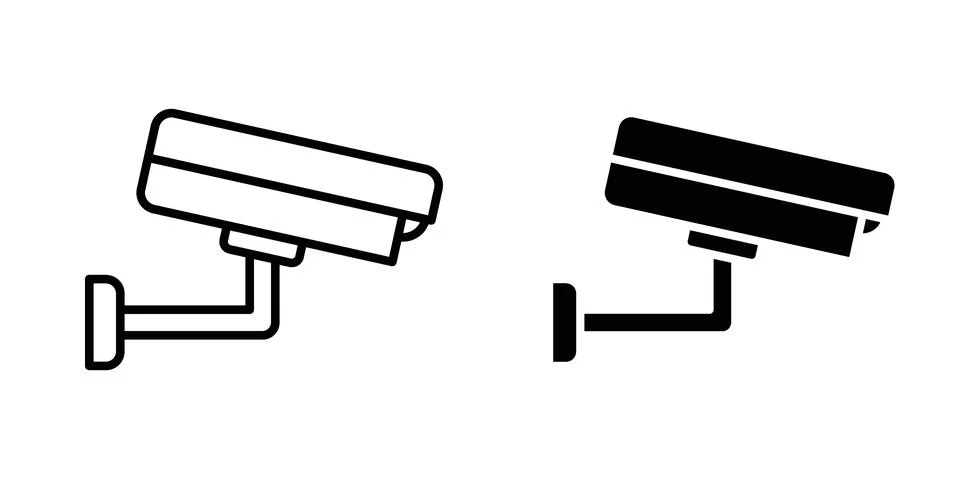 Security camera icon for design projects and web UI Stock Illustration