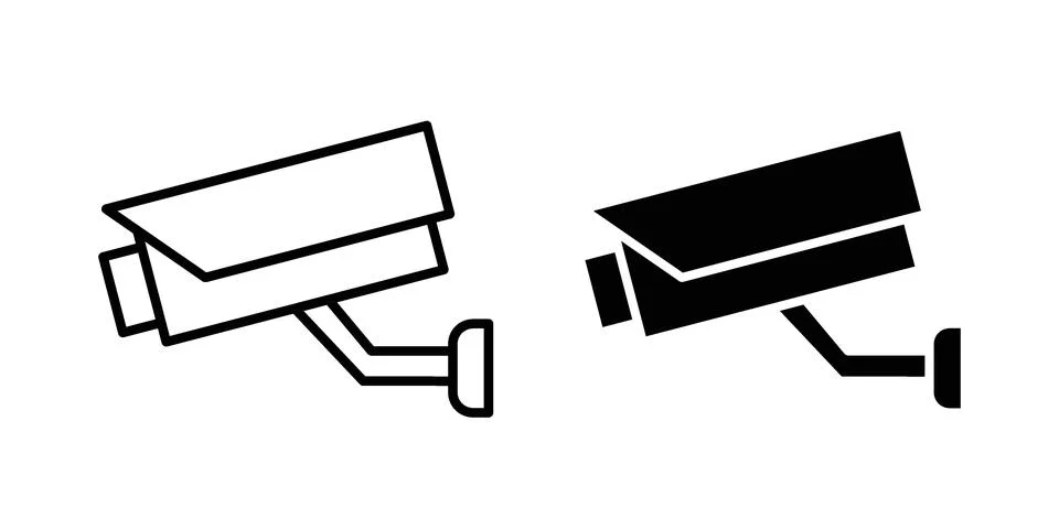 Security camera icon design. Simple Vector illustrations.. Stock Illustration