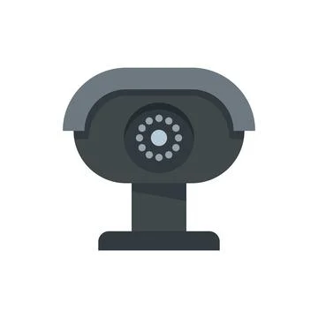 Security camera icon flat isolated vector Illustrazione stock