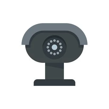Security camera icon flat isolated Illustrazione stock