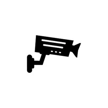 Security Camera Icon In Flat Style Vector For Apps, UI, Websites. Black Icon Stock Illustration