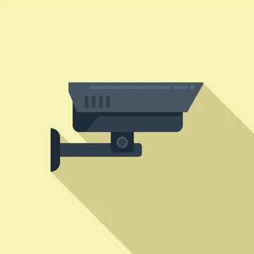 Security camera icon flat vector. Secret service Stock Illustration