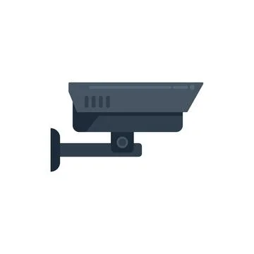 Security camera icon flat vector. Secret service Stock Illustration