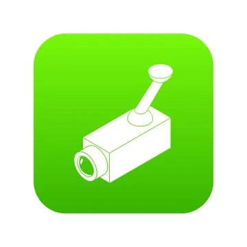 Security camera icon green Stock Illustration