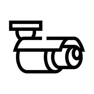Security camera icon observing surveillance and protection Illustrazione stock