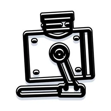 Security camera icon observing surveillance monitoring system Stock Illustration