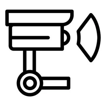 Security camera icon, outline style Illustrazione stock