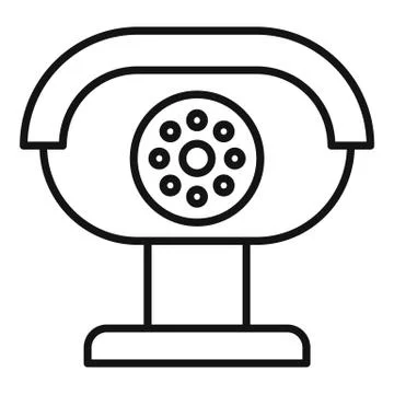Security camera icon, outline style Stock Illustration