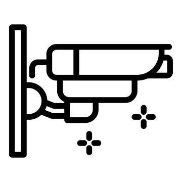 Security camera icon, outline style Illustrazione stock