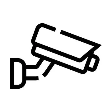Security camera icon outlining surveillance and protection concepts Stock Illustration