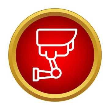 Security camera icon protecting business and home surveillance Stock Illustration