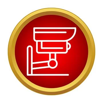 Security camera icon protecting home surveillance system Stock Illustration
