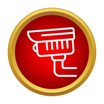 Security camera icon protecting home surveillance system Illustrazione stock