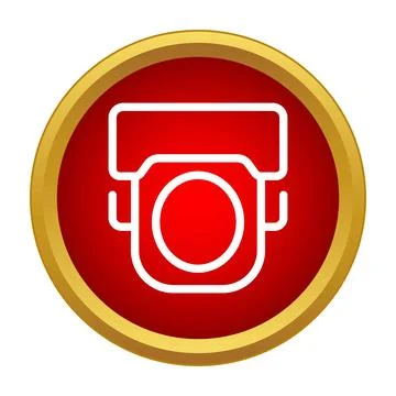 Security camera icon protecting private access areas Stock Illustration