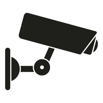 Security camera icon protecting property with surveillance system Stock Illustration