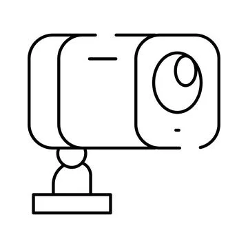 Security camera icon protecting property with surveillance technology Illustrazione stock