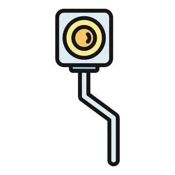Security camera icon protecting property and providing surveillance Иллюстрация