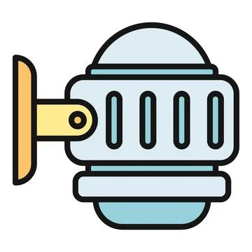 Security camera icon protecting property with surveillance system Stock Illustration