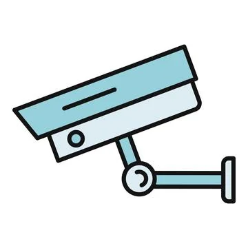 Security camera icon protecting property with surveillance Stock Illustration