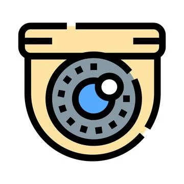 Security camera icon protecting public and private spaces Stock Illustration