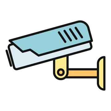 Security camera icon providing digital surveillance and protection Stock Illustration