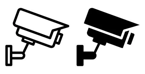 Security Camera Icon Set for Surveillance and Monitoring Use Cases Stock Illustration