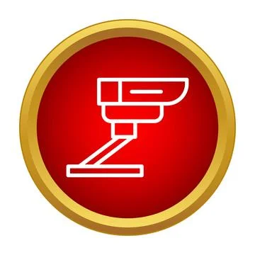 Security camera icon showing surveillance and protection system Stock Illustration