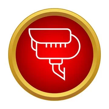 Security camera icon showing surveillance and protection Stock Illustration