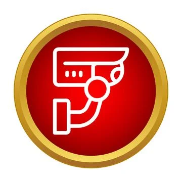 Security camera icon showing surveillance and monitoring concept Stock Illustration