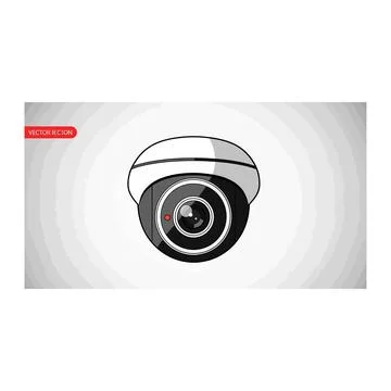 Security camera icon with spiral lens - surveillance concept Stock Illustration