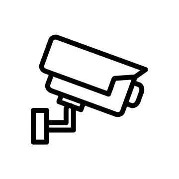 Security Camera Icon for Surveillance System and Monitoring Technology Illustrazione stock