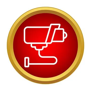 Security camera icon symbolizing surveillance and protection Illustrazione stock
