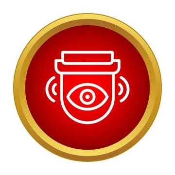 Security camera icon symbolizing surveillance and monitoring Stock Illustration
