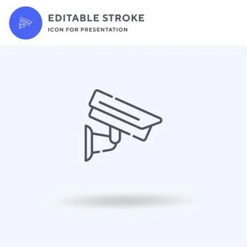 Security Camera icon vector, filled flat sign, solid pictogram isolated on wh Stock Illustration