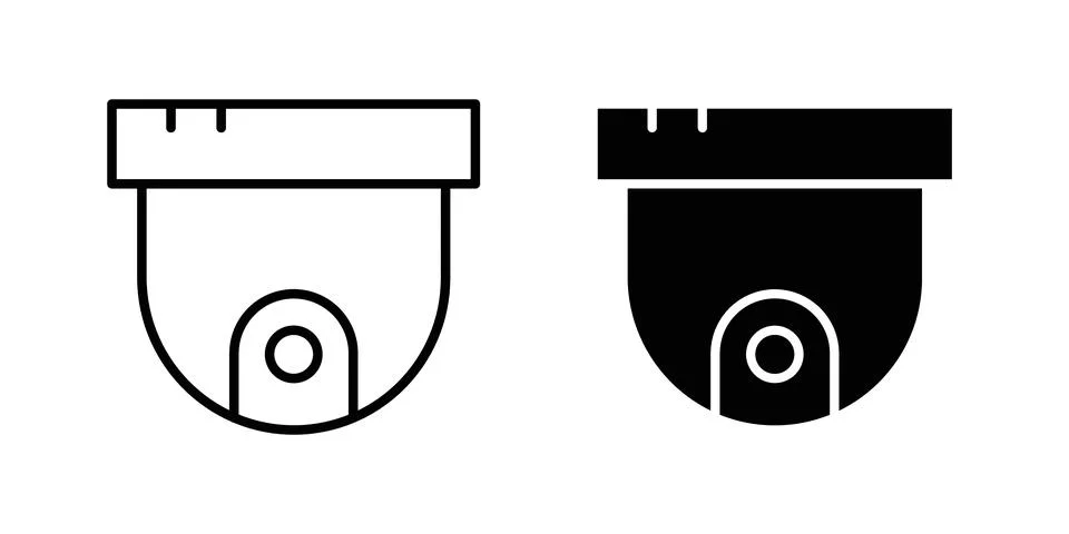 Security camera icon vector template set in black Illustrazione stock