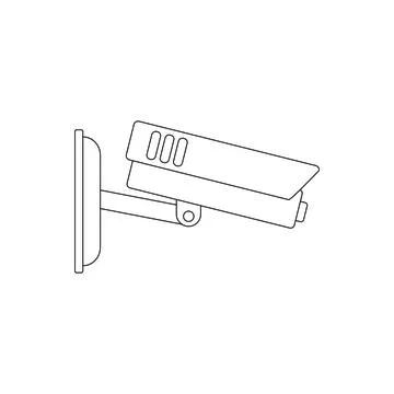 Security camera icon on white color background Illustrazione stock