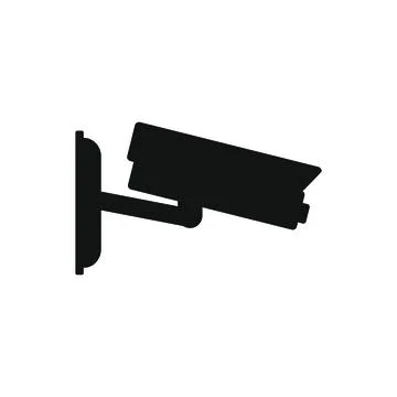 Security camera icon on white color background Illustrazione stock